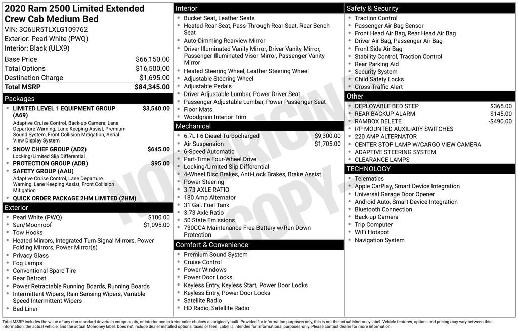 2020 RAM 2500 Limited