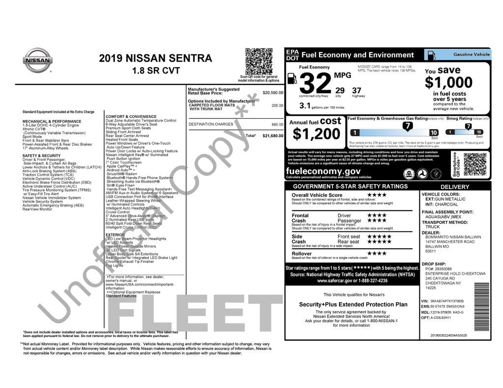 2019 Nissan Sentra SR