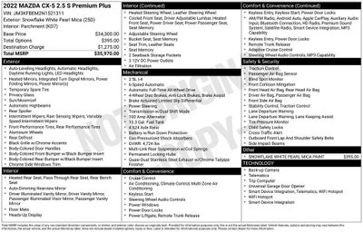 2022 Mazda Mazda CX-5 2.5 S Premium Plus Package