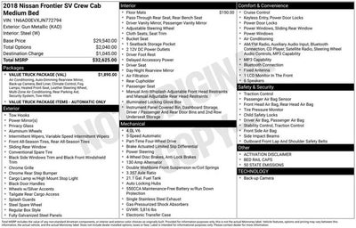 2018 Nissan Frontier SV V6