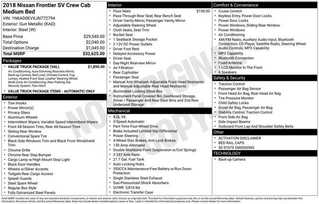 2018 Nissan Frontier SV V6