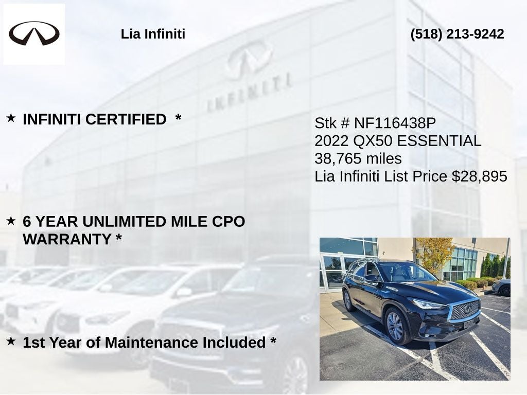 2022 INFINITI QX50 ESSENTIAL ***CERTIFIED***