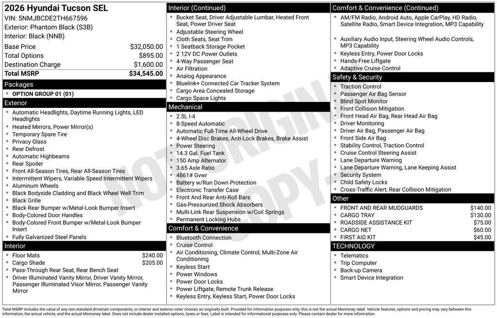 2026 Hyundai TUCSON SEL AWD