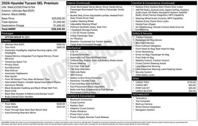 2026 Hyundai TUCSON SEL Premium AWD