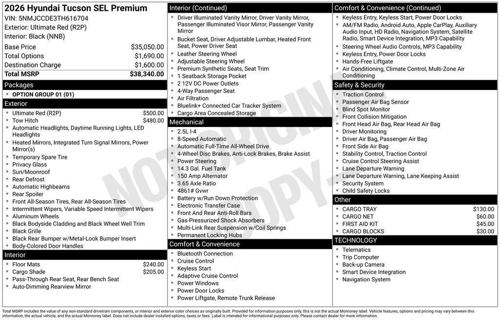 2026 Hyundai TUCSON SEL Premium AWD