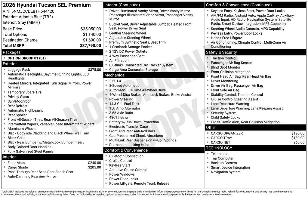 2026 Hyundai TUCSON SEL Premium AWD