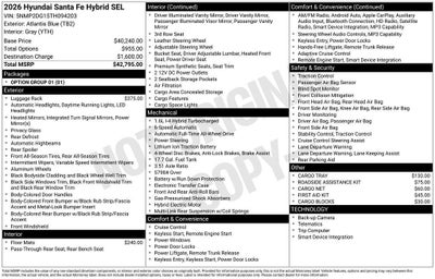 2026 Hyundai SANTA FE HYBRID SEL