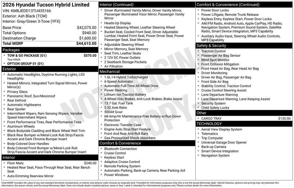 2026 Hyundai TUCSON HYBRID Limited
