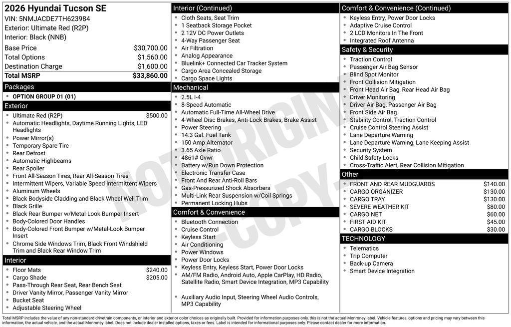 2026 Hyundai TUCSON SE AWD