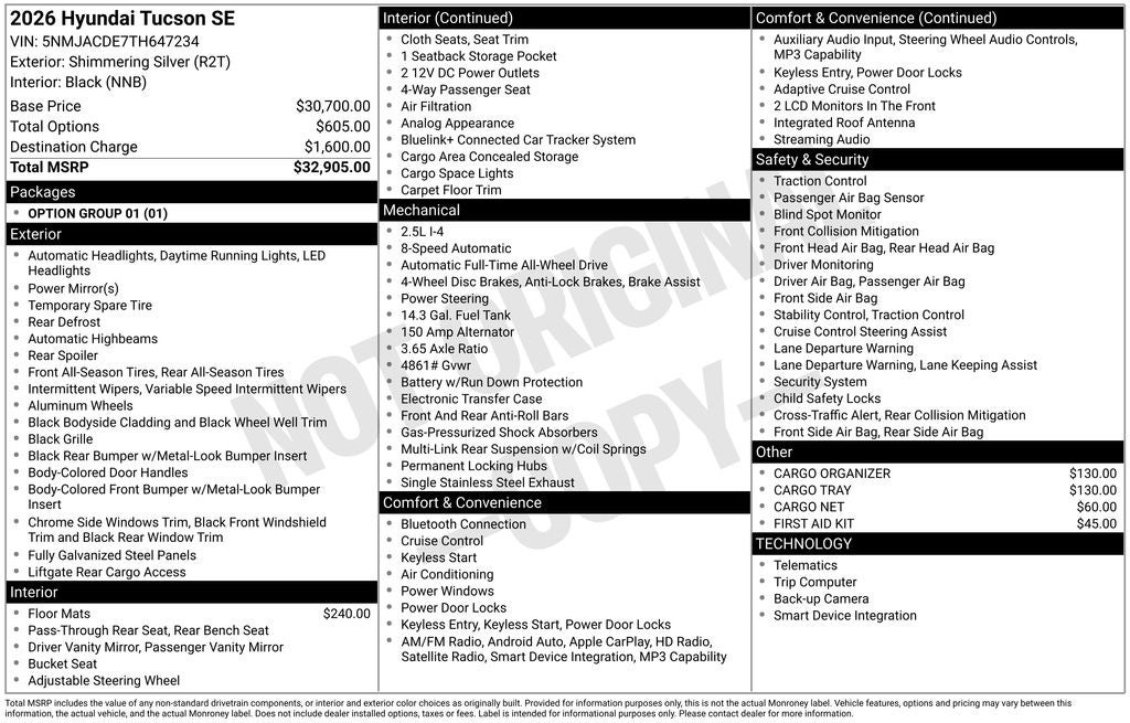 2026 Hyundai TUCSON SE AWD