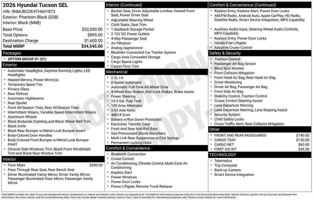 2026 Hyundai TUCSON SEL AWD