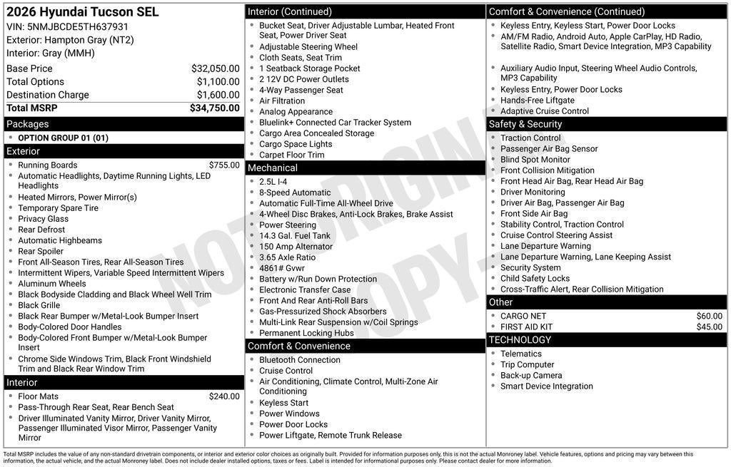 2026 Hyundai TUCSON SEL AWD