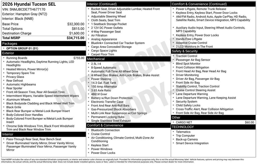 2026 Hyundai TUCSON SEL AWD