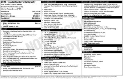 2026 Hyundai SANTA FE Calligraphy AWD