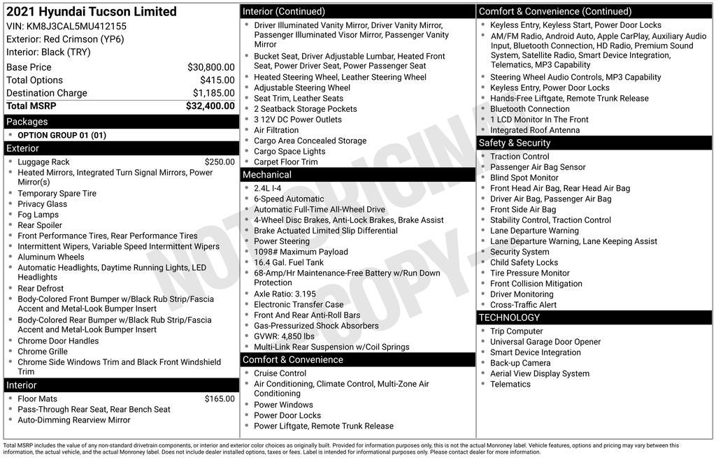 2021 Hyundai TUCSON Limited