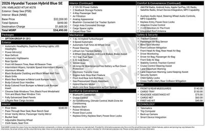 2026 Hyundai TUCSON HYBRID Blue