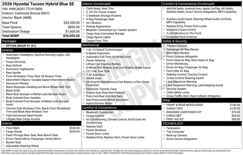 2026 Hyundai TUCSON HYBRID Blue