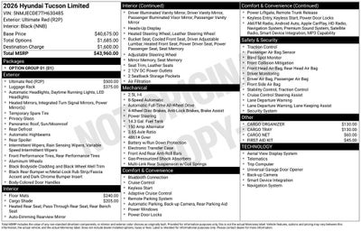 2026 Hyundai TUCSON Limited AWD