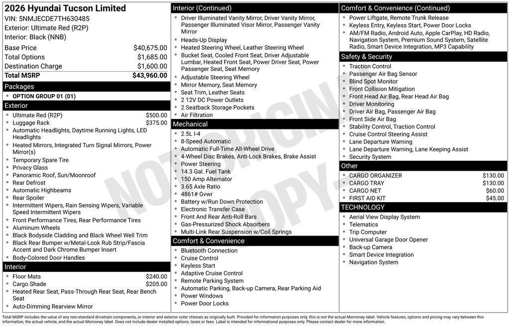 2026 Hyundai TUCSON Limited AWD