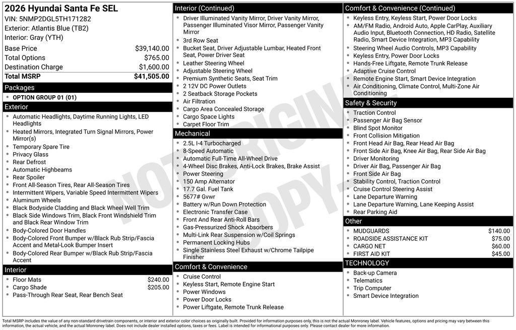 2026 Hyundai SANTA FE SEL AWD